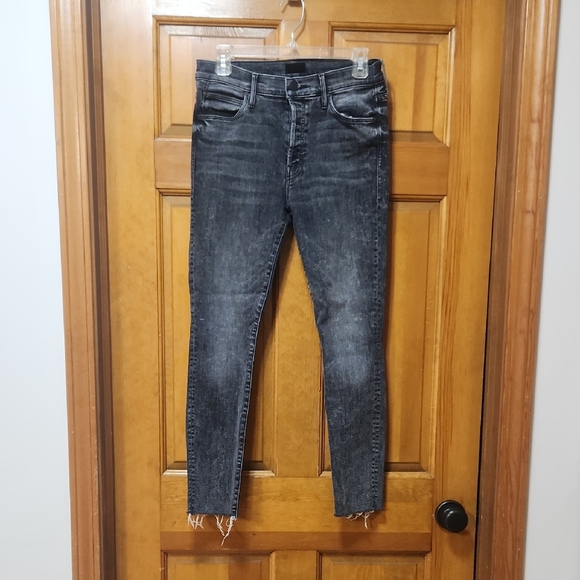 MOTHER Denim - MOTHER Black/Gray Skinny Jeans, Stunner Ankle Fray, Women's Size 29, EUC